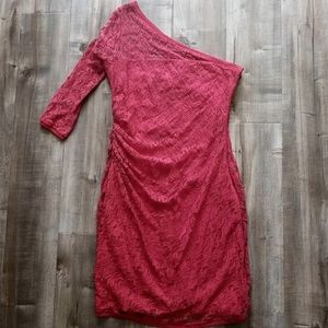 Max & Cleo one sleeve lacy dress, Size 12